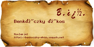 Benkóczky Ákos névjegykártya